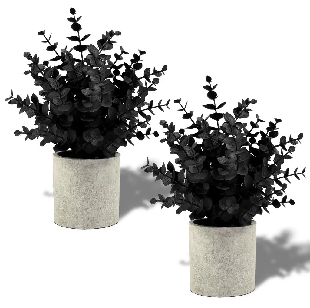 Eucalyptus artificiel en pot noir : déco sans entretien pour appartement