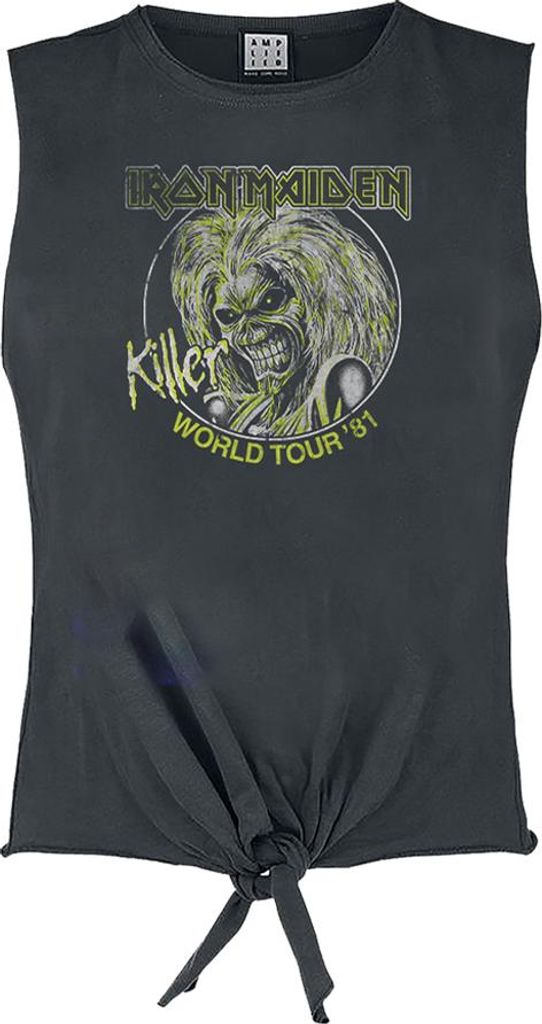 Amplified - "Killer World Tour ́81" Kurzes Top für Damen GD2943 (L) (Holzkohle)