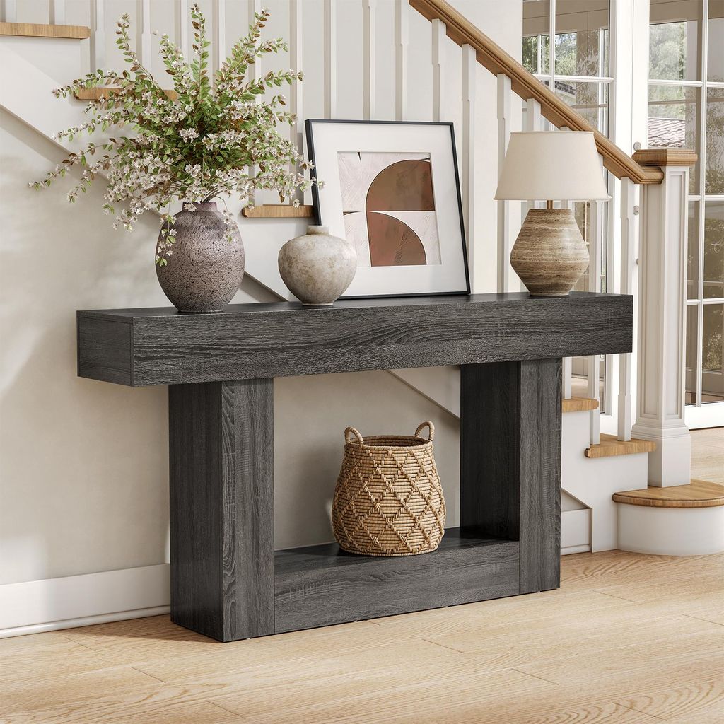 Wanbor console tafel, 160 cm lang. Twee-laags console tafel Productafbeelding 