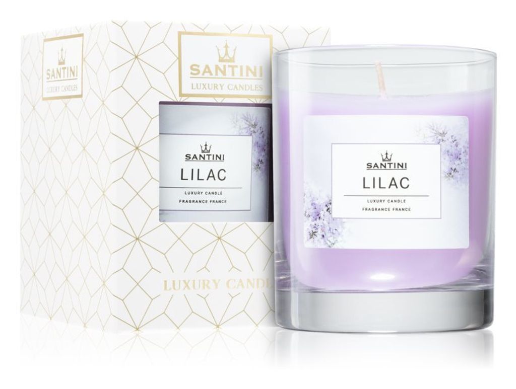 Luxuskerze Santini - Flieder, 200g Produktbild 