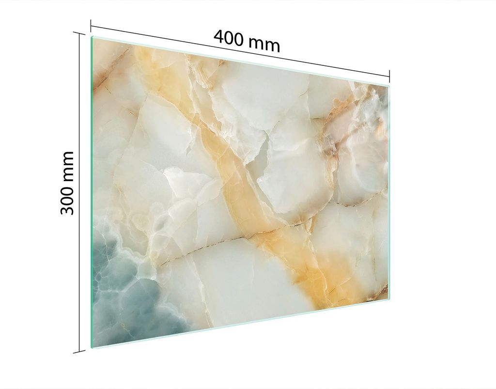 Schneidebrett Herdabdeckplatte Multiglasschneidplatte 40x30 cm Marmor Beige