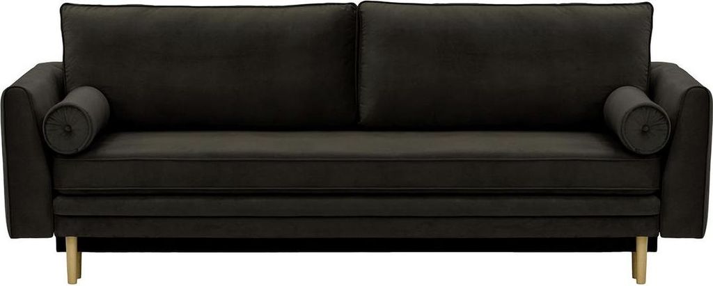 Schlafsofa mit Bettkasten Boris-Velluto 20-wax black