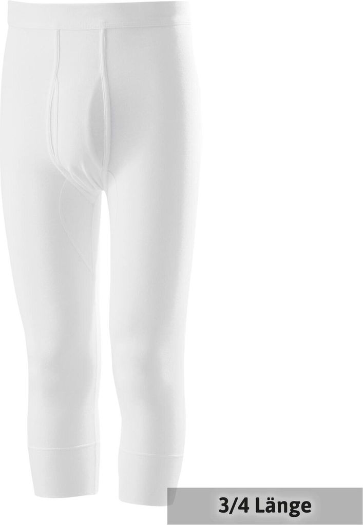 Übergrößen Unterhose 3/4 lang Feinripp weiß Adamo