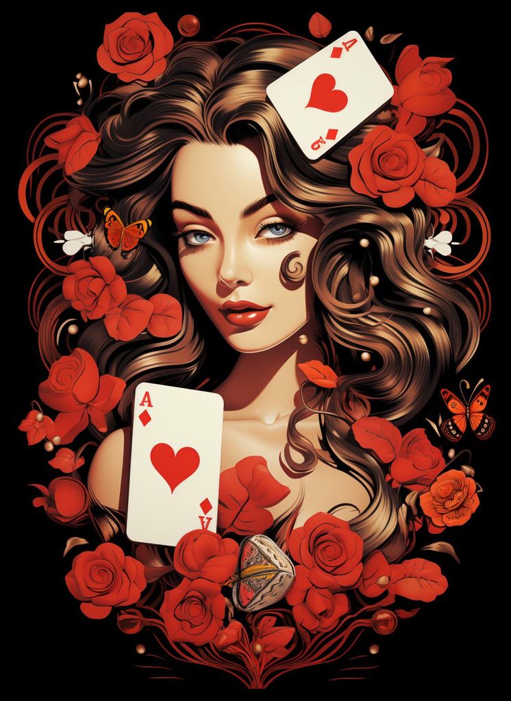 Plakat 39,5x55cm Rosen Glücksspiel