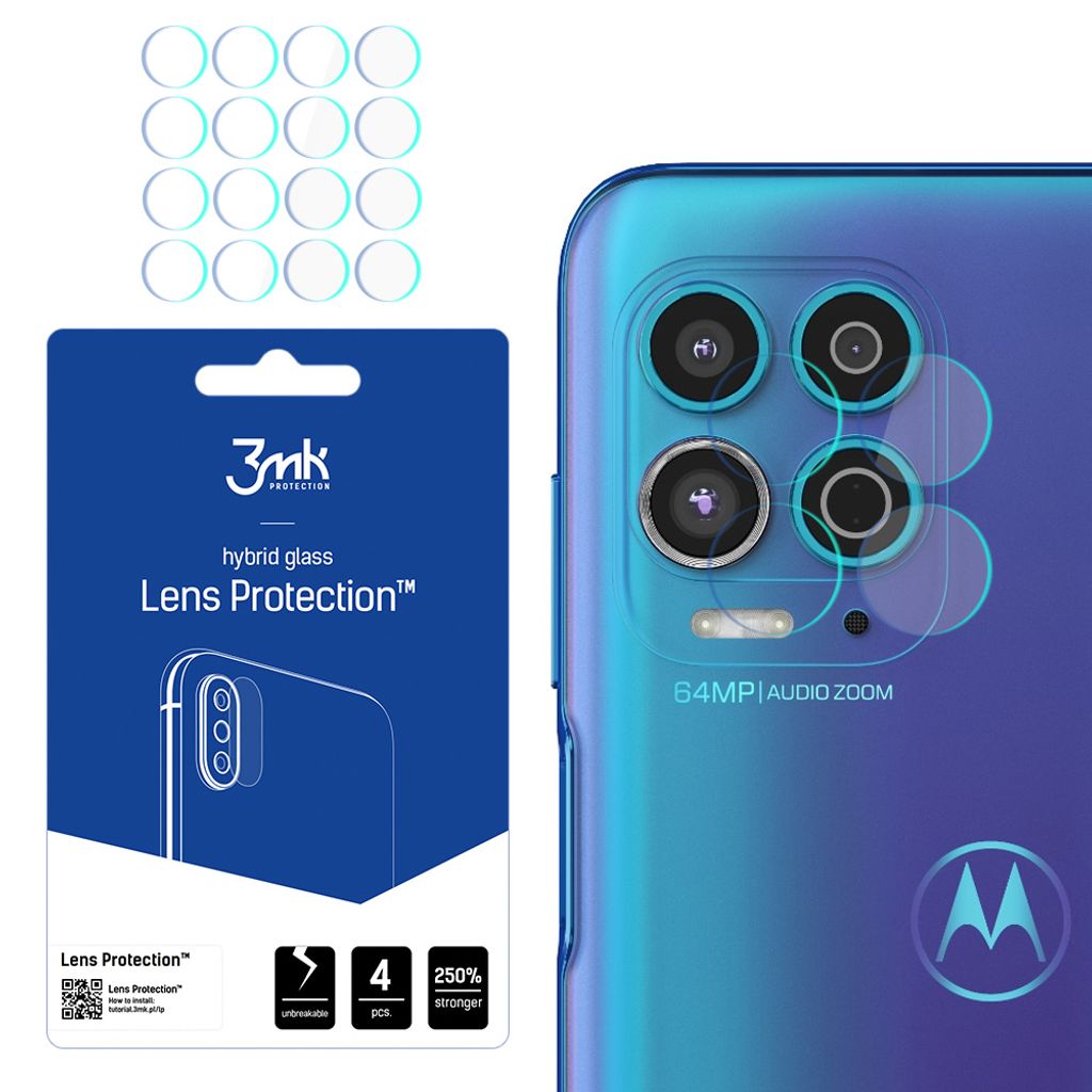 3mk Hybridglas Lens Protection fr Motorola Moto G100 5G Kamera Objektiv Kameralinse 0,16mm 6H (4 Stck)