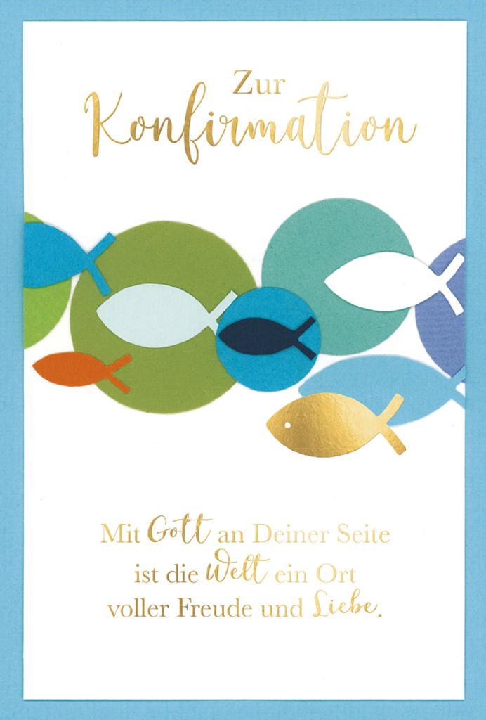 SUSY CARD Konfirmationskarte "Kreise-Fische"