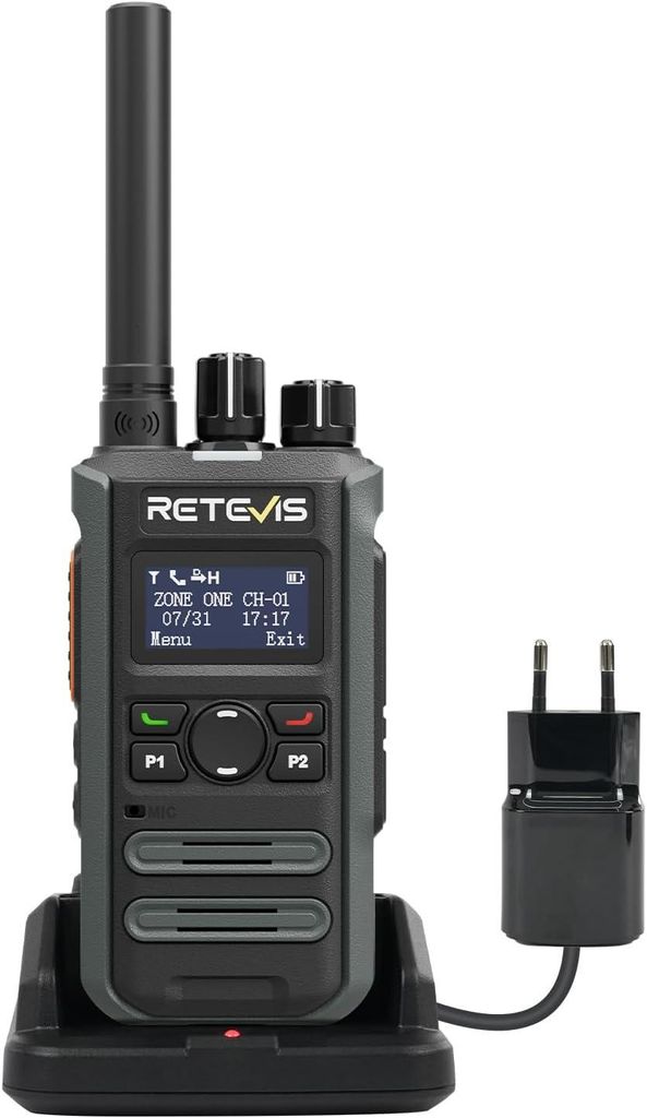 Retevis MateTalk P3 Digitale Walkie Talkie, Große Reichweite Funkgerät, Schnellladefunktion, Kompatibel mit Motorola, LCD-Bildschirm, für Fabrik...