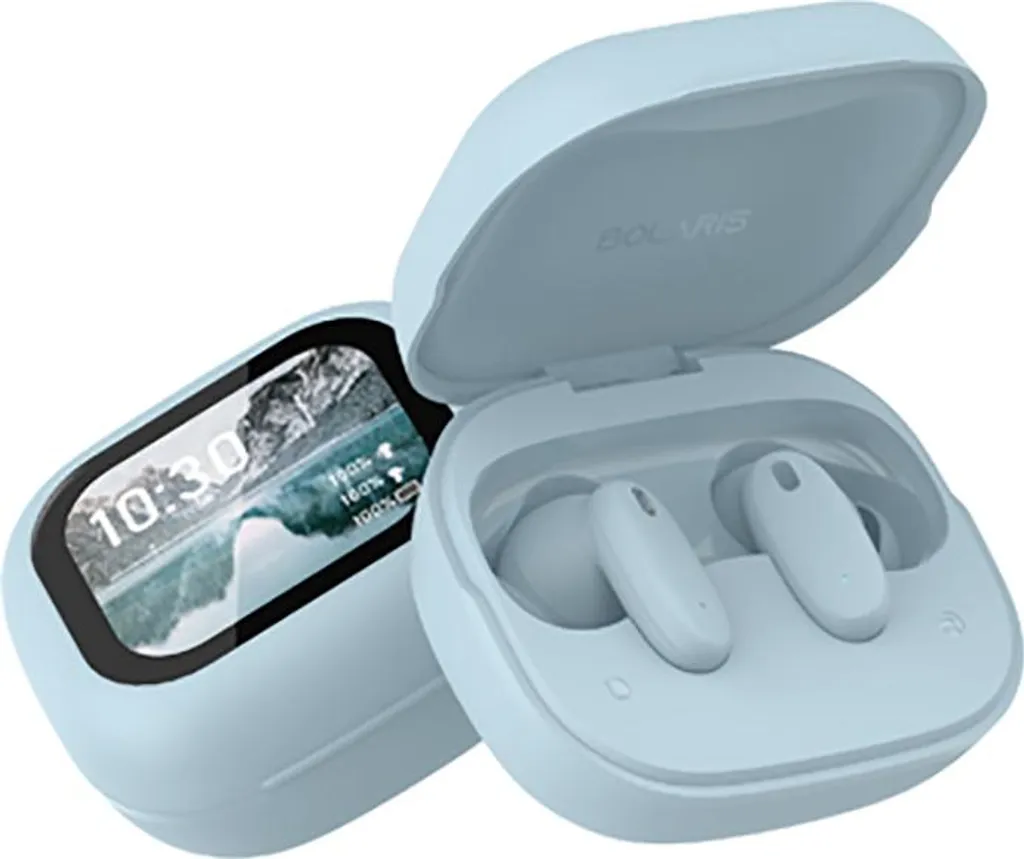 Écouteurs Bluetooth 5.4 Écran LCD et Réduction Bruit Active ANC Bleu - 2