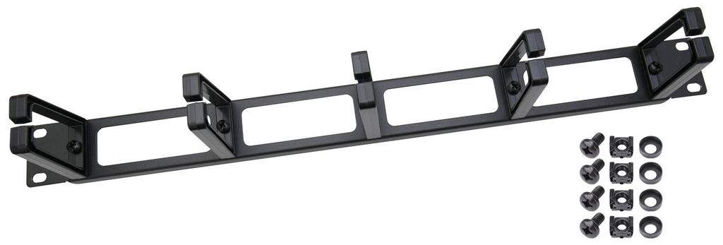 Rangierpanel mit 5 Ringen für 19 Zoll Serverschränke von HMF in Schwarz