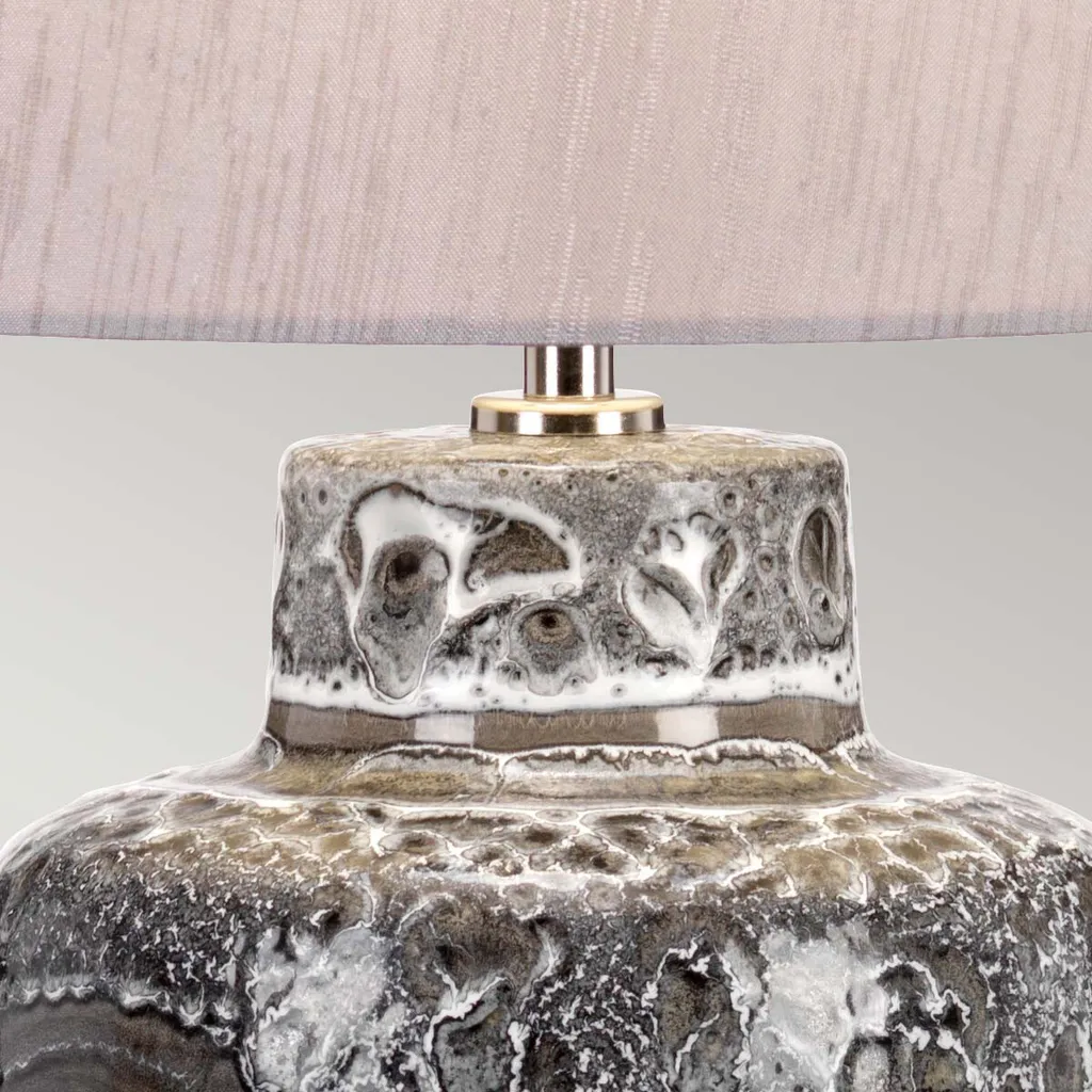 Grande lampe design céramique argent et noir Woolwich 65cm IP20 E27