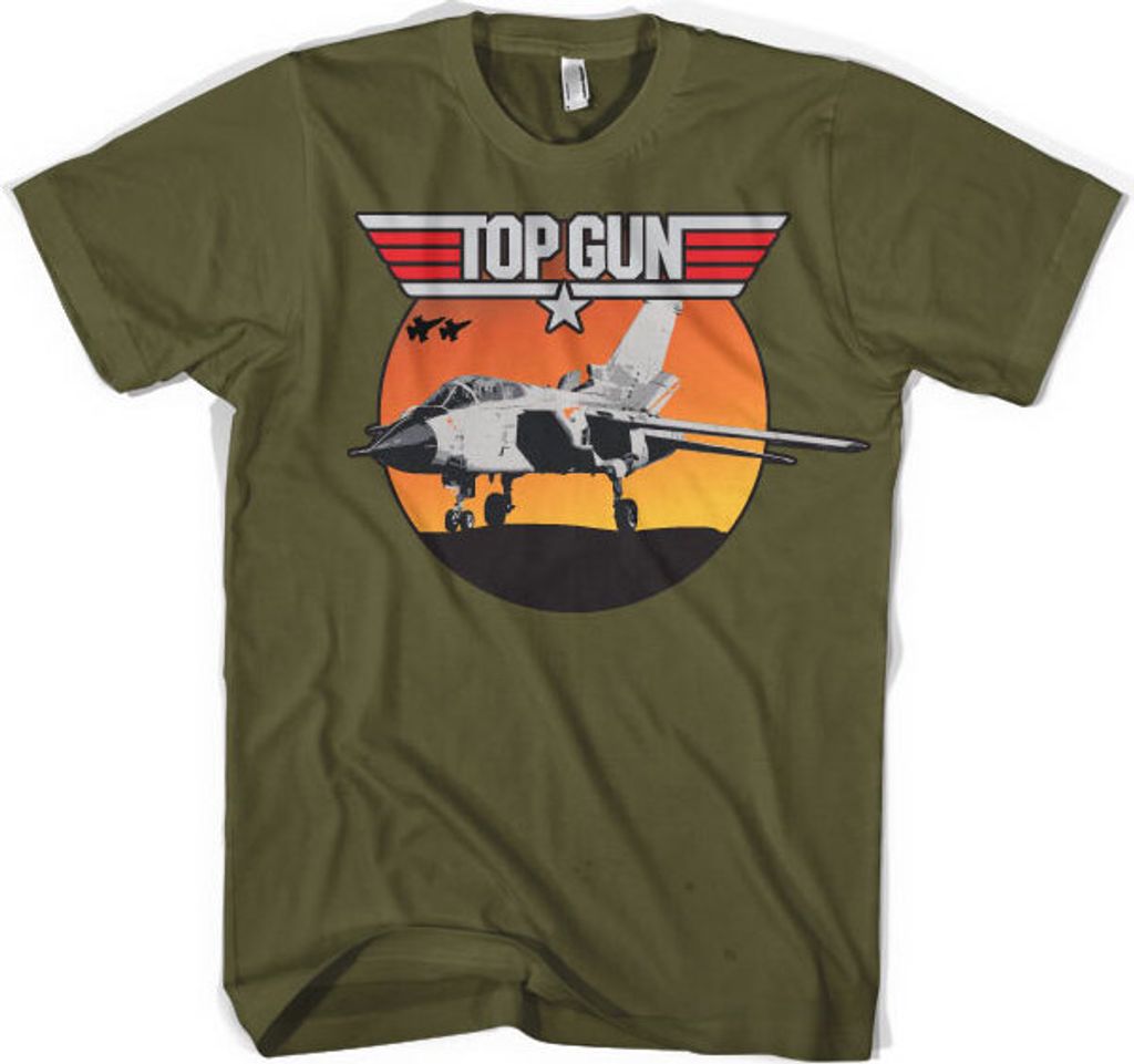 Top Gun - Sunset Fighter T-Shirt - Large - Olive