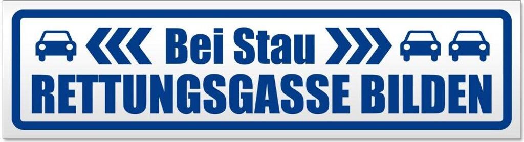 Kiwistar bei Stau Rettungsgasse bilden Magnetschild Schild magnetisch - 45cm Verkehrsblau - Magnetfolie für Auto PKW Kfz