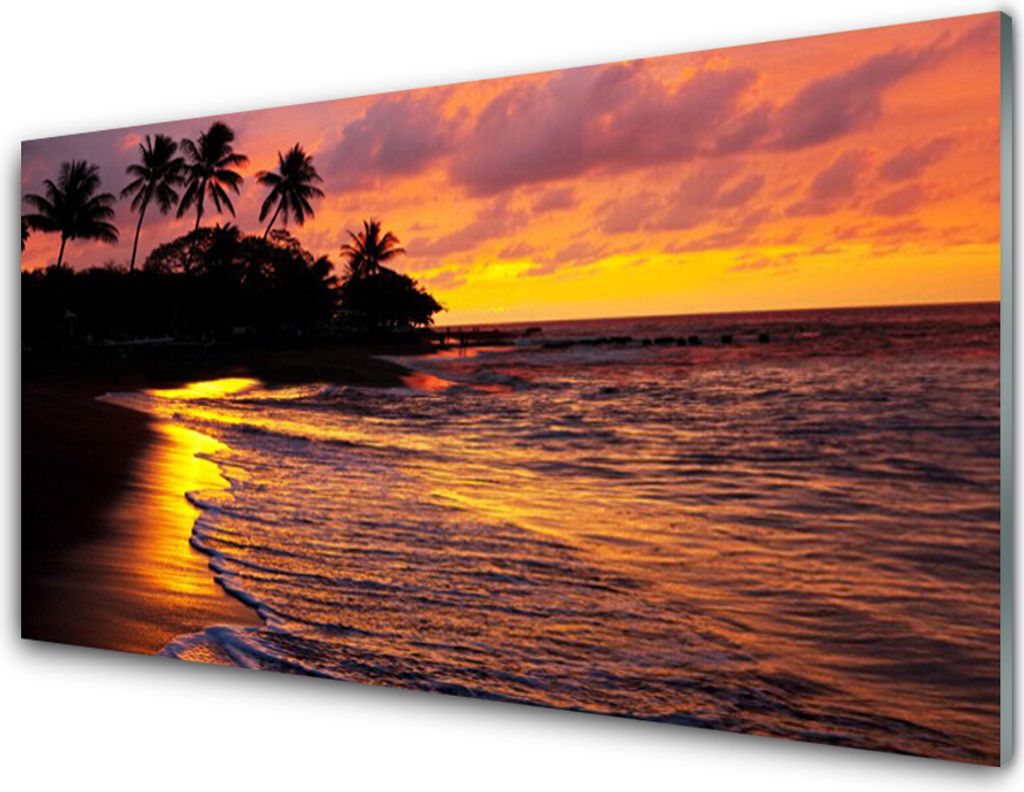 Küchenrückwand aus Glas 100x50cm Spritzschutz Meer Landschaft