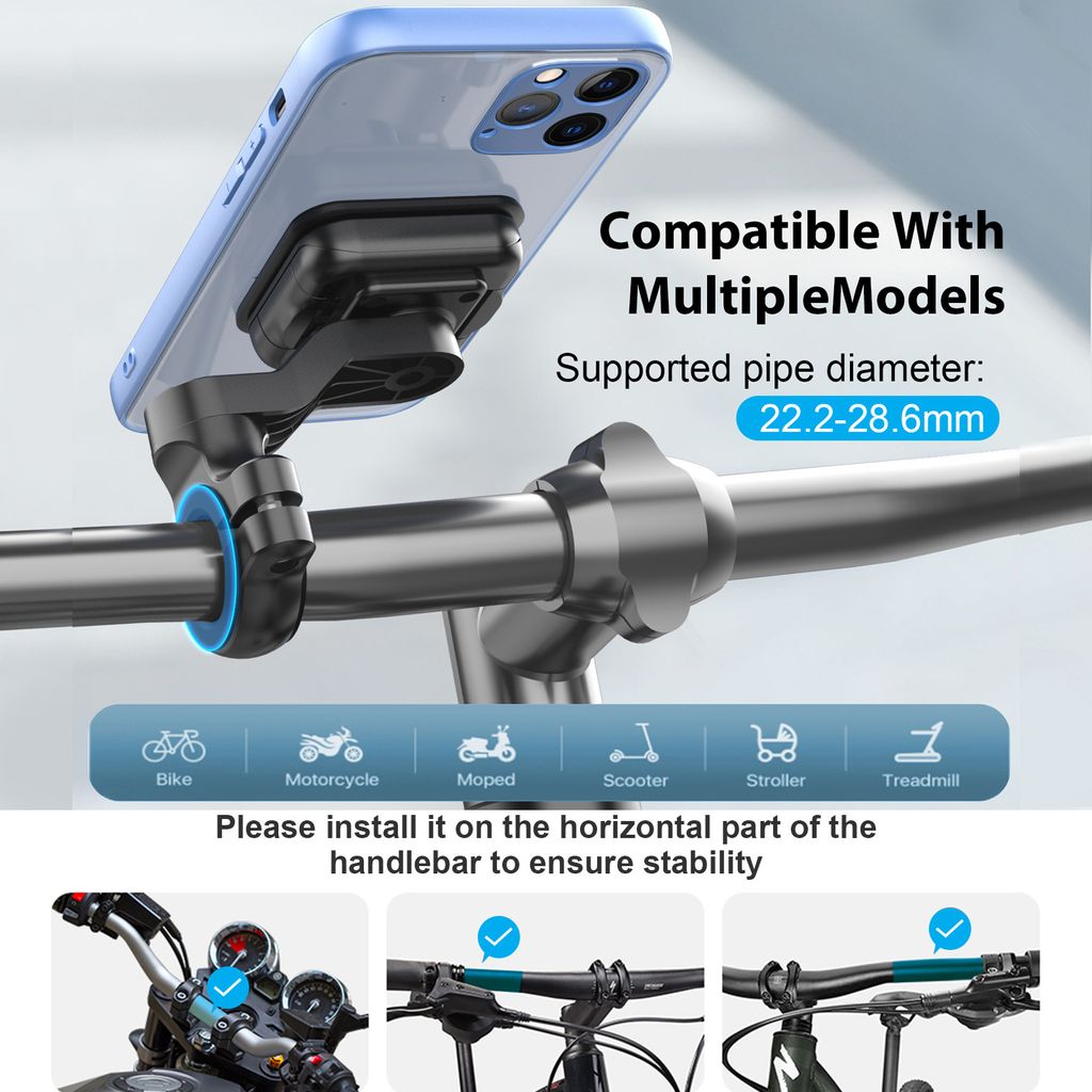 Motorrad Fahrrad-Handyhalter Quick-Release rotierende magnetische Saugschnalle automatische Ausrichtung Navigations-Breket