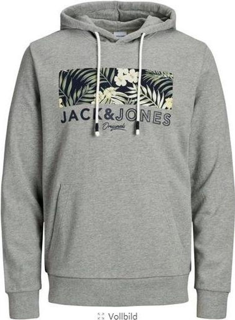 Jack & Jones JORTROPIC SWEAT HOOD light grey light grey L