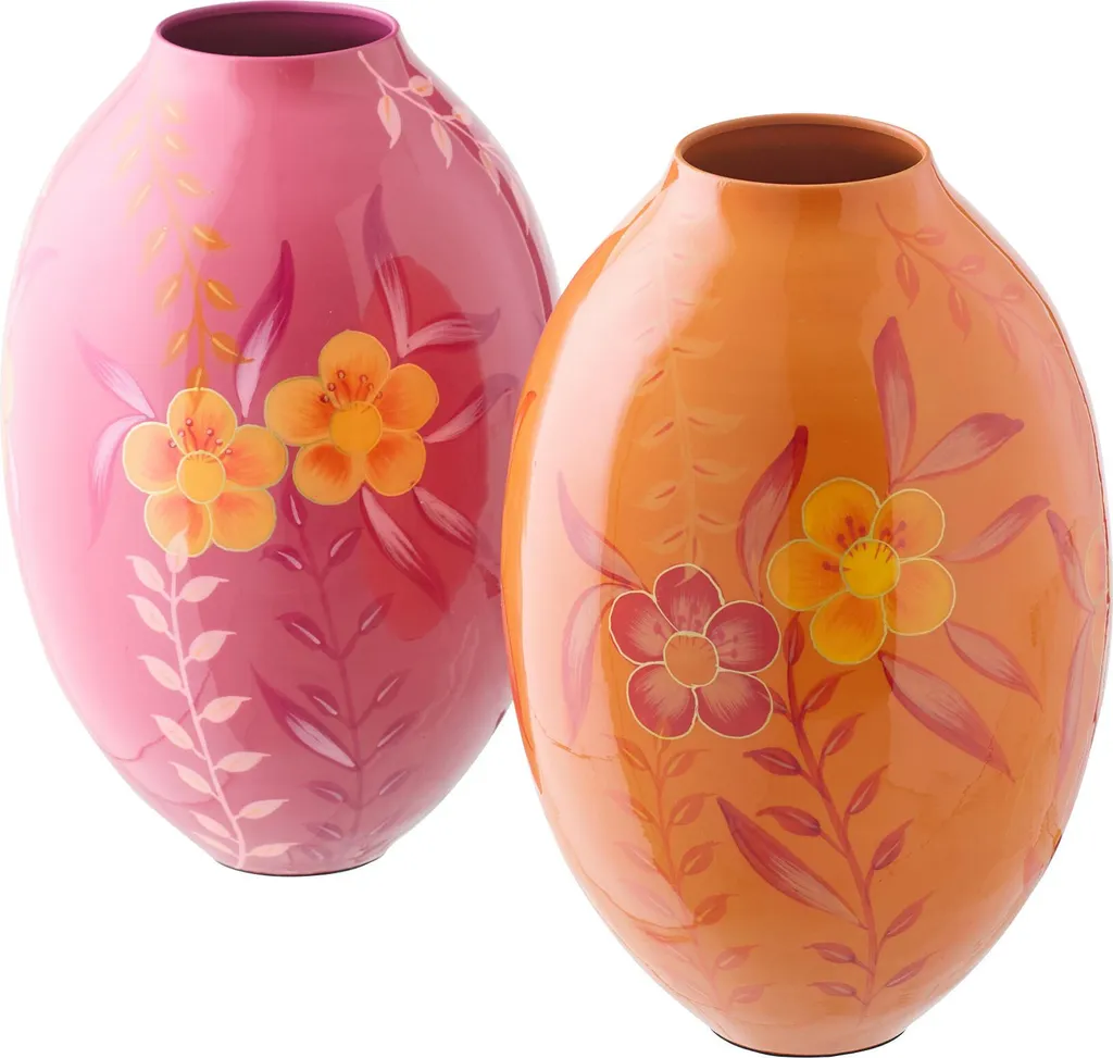J-Line Vase à Fleurs en Métal Rose et Orange Grand Assortiment 2 - 50cm