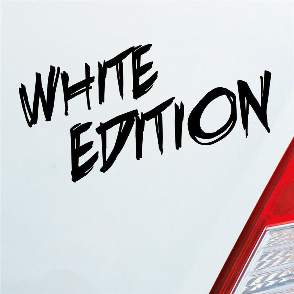 Auto Aufkleber White Edition Auto Car Tuning 15x7 cm Schwarz Matt Sticker Heckscheibenaufkleber