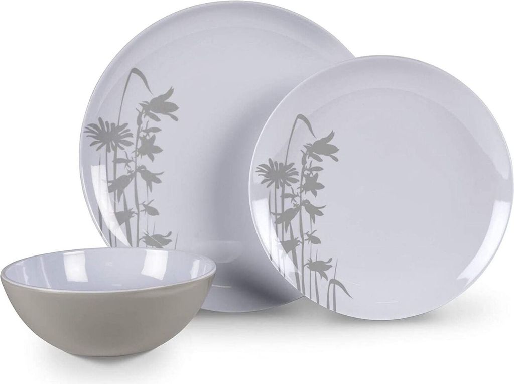 12teiliges Melamin Geschirrset Essgeschirr Camping Picknick Produktbild 