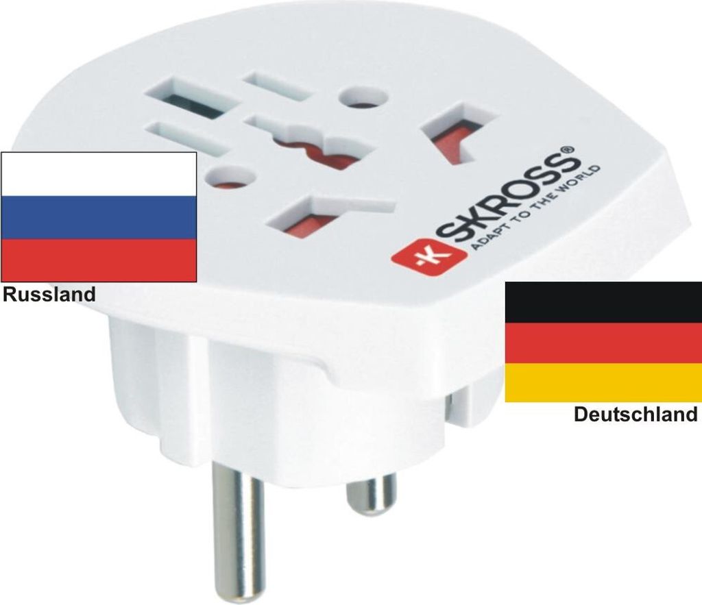 Reiseadapter Deutschland auf Russland Skross 1.500211 Reisestecker