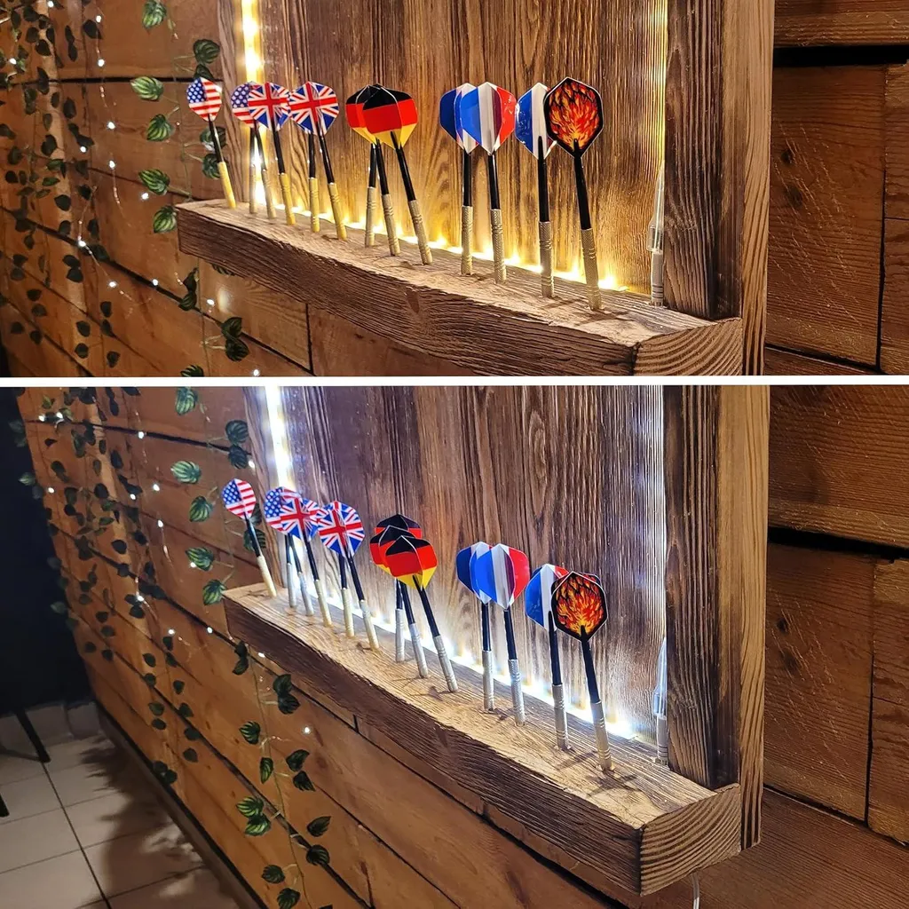 Jeu de fléchettes complet avec cible double face et 12 fléchettes de 18g - 11