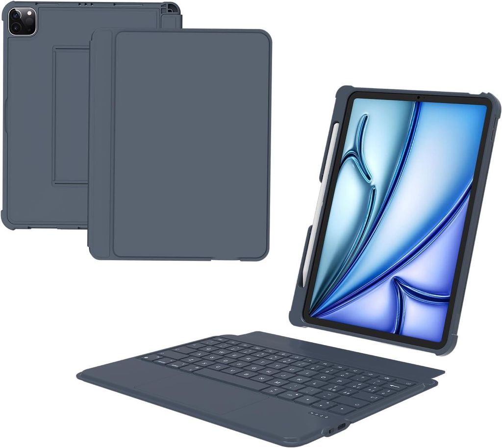 Tastaturhülle für iPad Air 11 M2 und Pro 11 mit Touchpad AZERTY abnehmbar