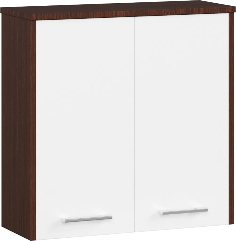 Pensile Bagno 60x60x22.5 cm Bicolore | Mobile Sospeso 2 Ripiani