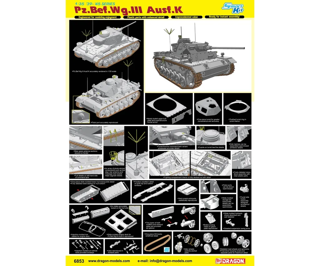 Maquette Char Militaire Pz.Bef.Wg.III Ausf.K Zvezda Échelle 1/35 à Monter