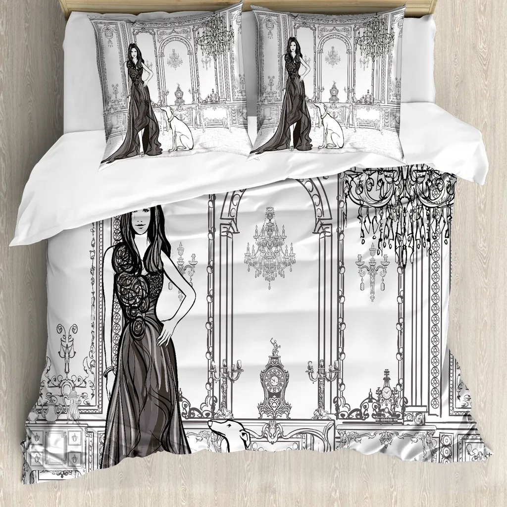 ABAKUHAUS Copripiumino Fashion Victorian 200x200 Grigio Antiacaro