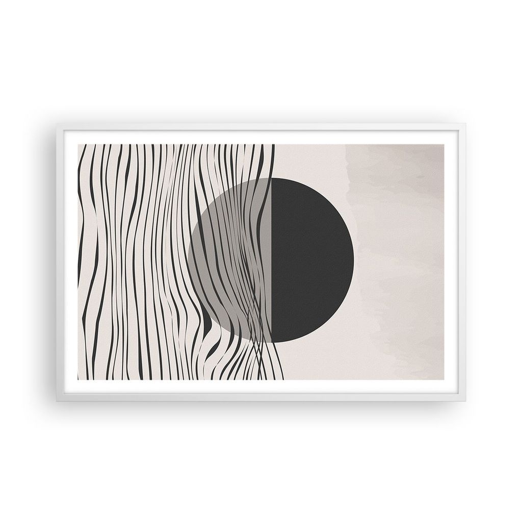 Gerahmtes Poster - Weißer Rahmen - Figuren Formen Geometrie - 91,5x61 cm - Wand Bild - Wanddeko - Wandbilder - Kunstposter - Wandposter - Bilderra...