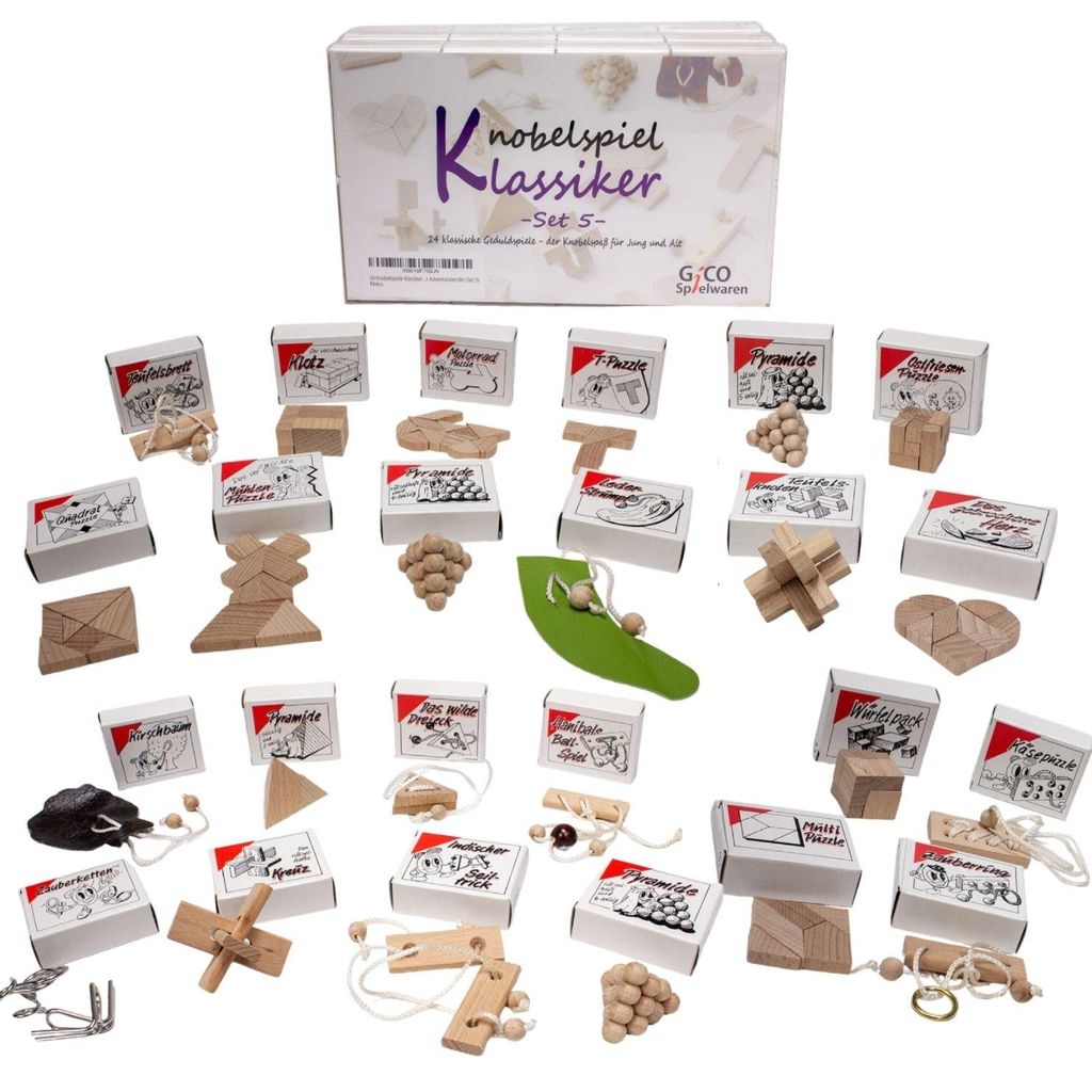 GICO Knobelspiel Klassiker Set 5 - 24 Geduldspiele für den Produktbild 