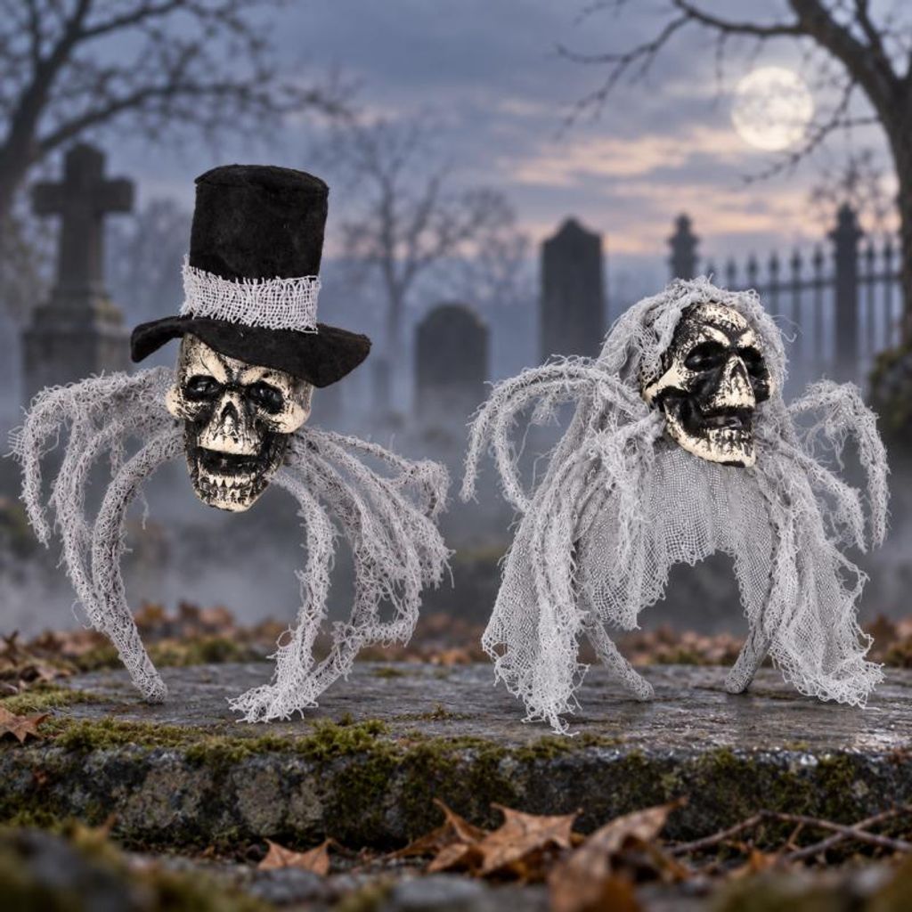 Zombie-​Haarreif mit Totenkopf – Zylinder oder Schleier Produktbild 