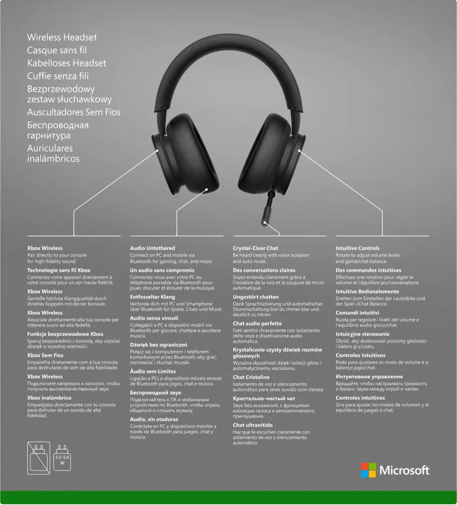 Casque sans fil Xbox Officiel - Son Spatial, Micro Haute Précision - 24