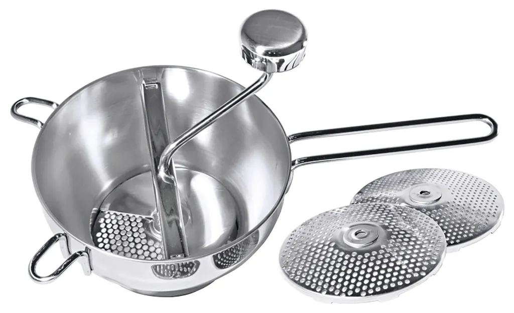 Passe-légumes Inox Compact Hauteur 110 mm - Grille Fine et Haute Qualité