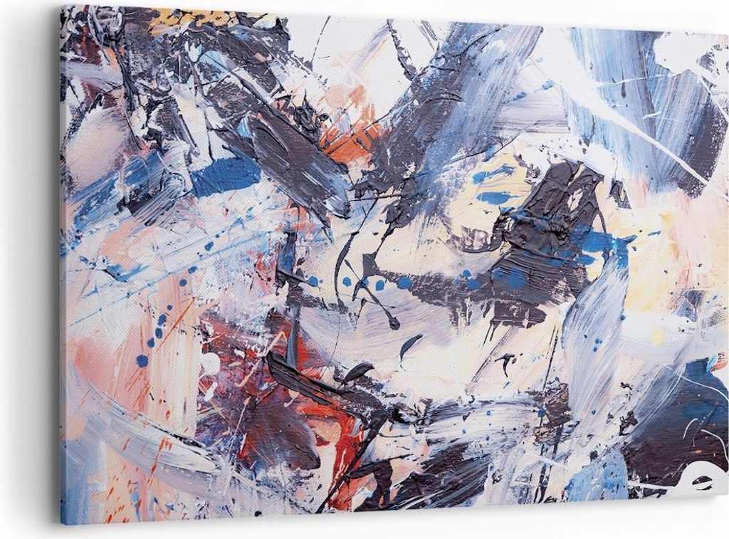Bild auf Leinwand - Leinwandbild - Einteilig - Abstraktion verschüttet Farben - 120x80cm - Wand Bild - Wanddeko - Wandbilder - Leinwanddruck - Bil...