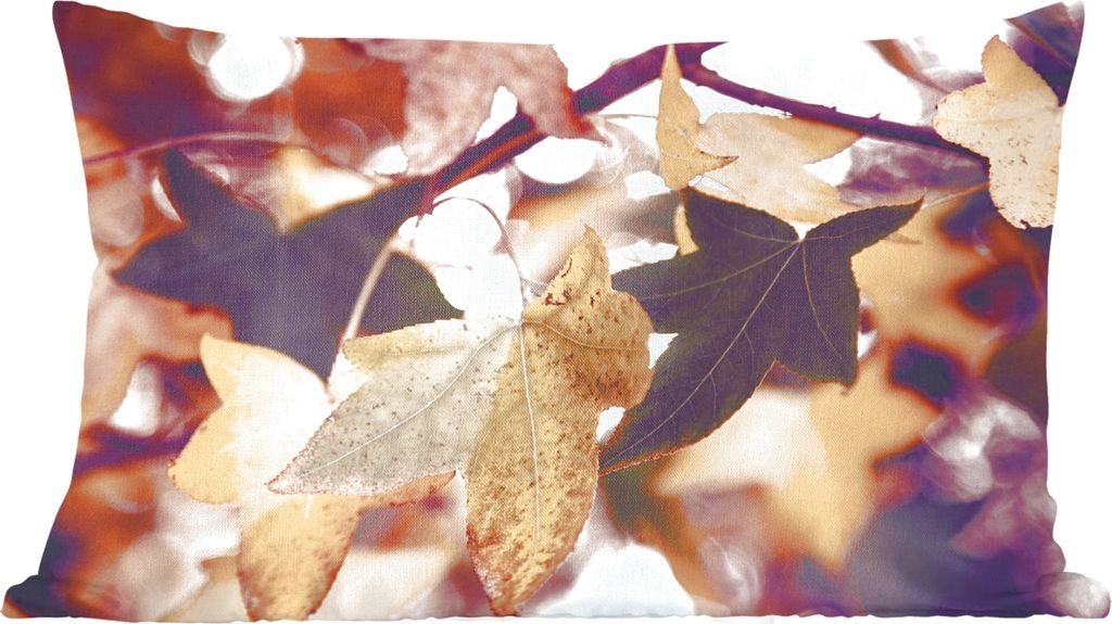MuchoWow Zierkissen Sofakissen Wohnzimmer Dekokissen 50x30 cm Blätter - Ahorn - Herbst - Jahreszeiten - Wohnzimmerdekoration - Polster mit Photo