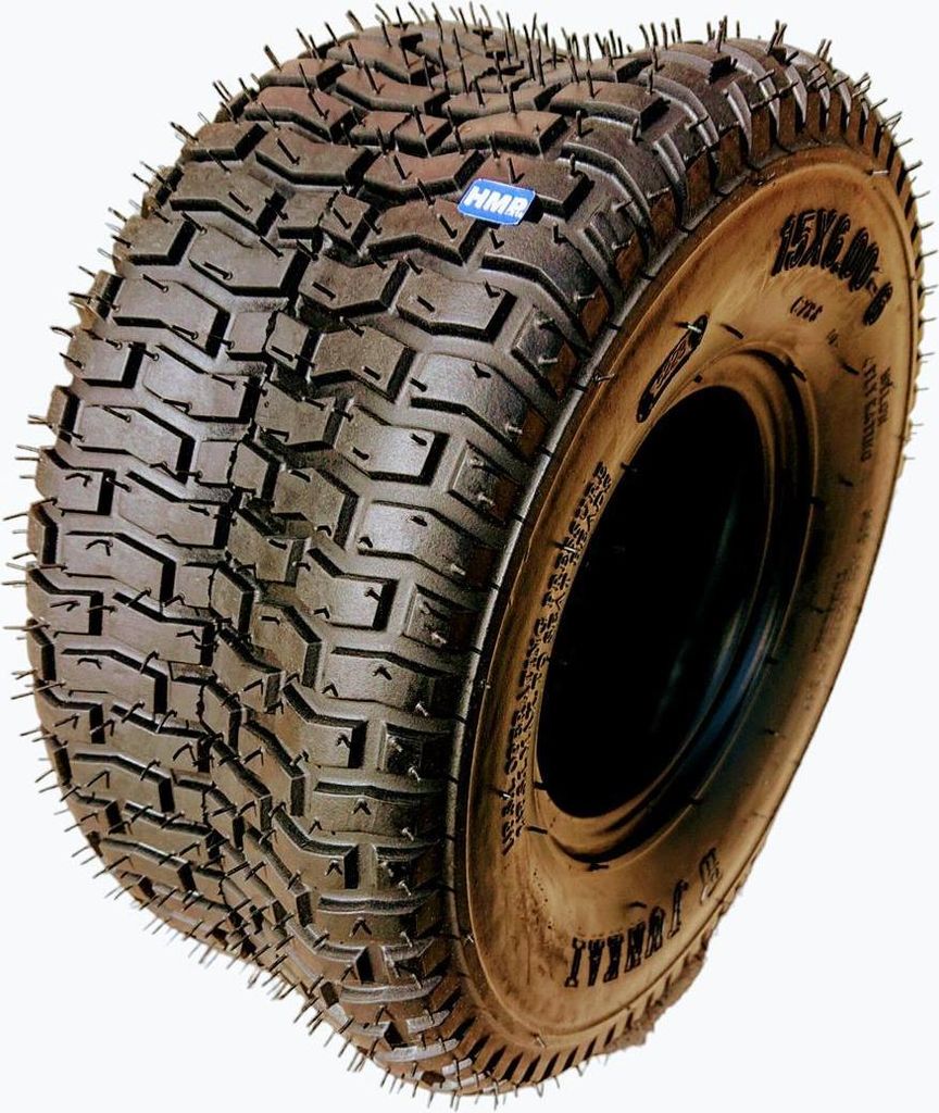 A close-up, angled view of a single tire against a white background.