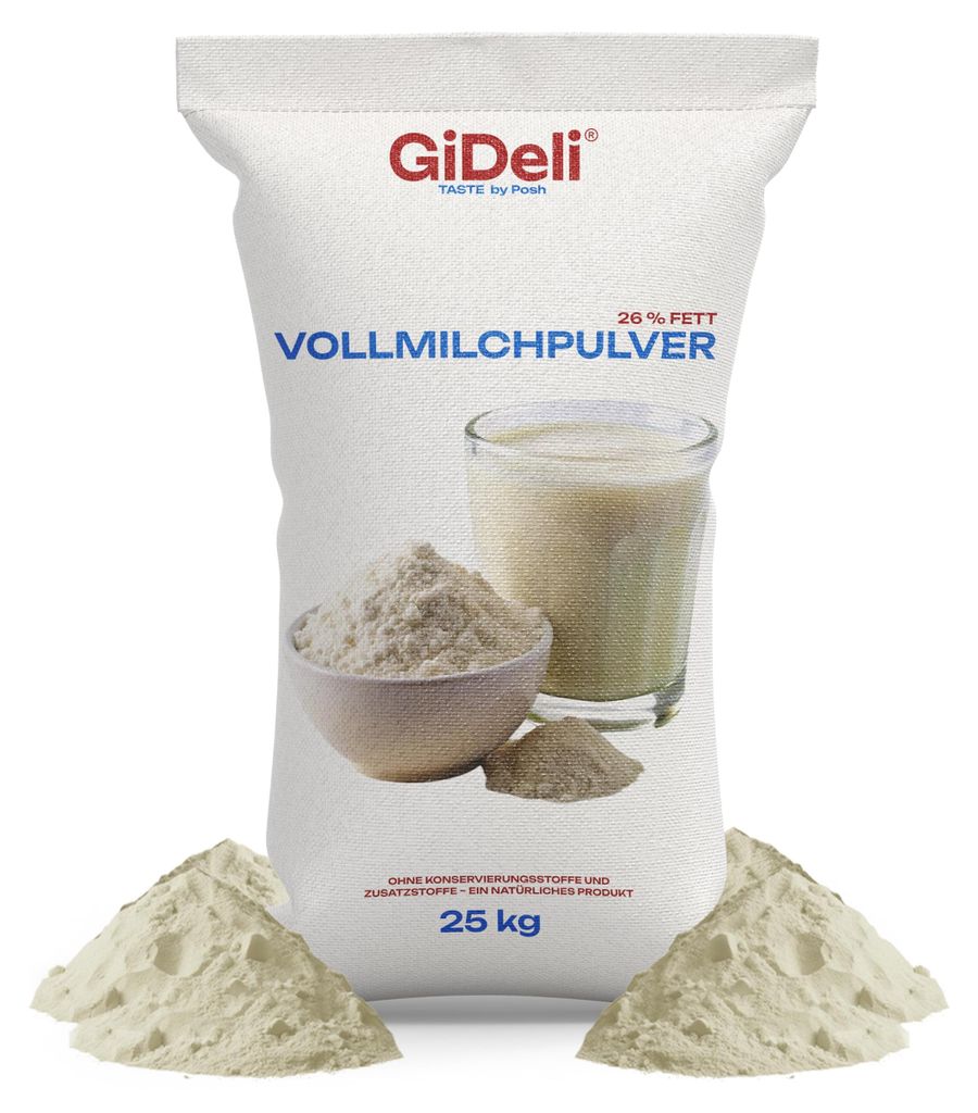 Vollmilchpulver 25kg 26% Fett Milchpulver Trockenmilch Backen Dessert GiDeli