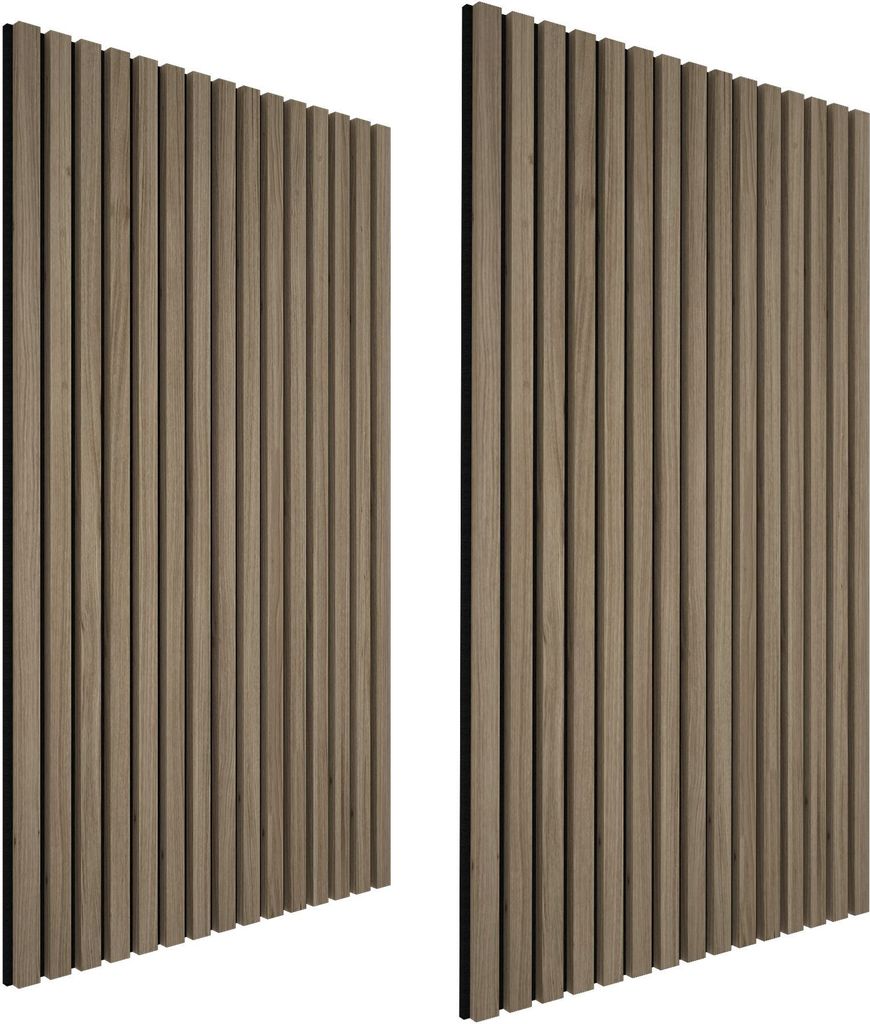 tectake Akustikpaneele Sonic Wall Holzoptik in Eiche dunkel je 60 x 120 x 2,1 cm, Größe flexibel anpassbar