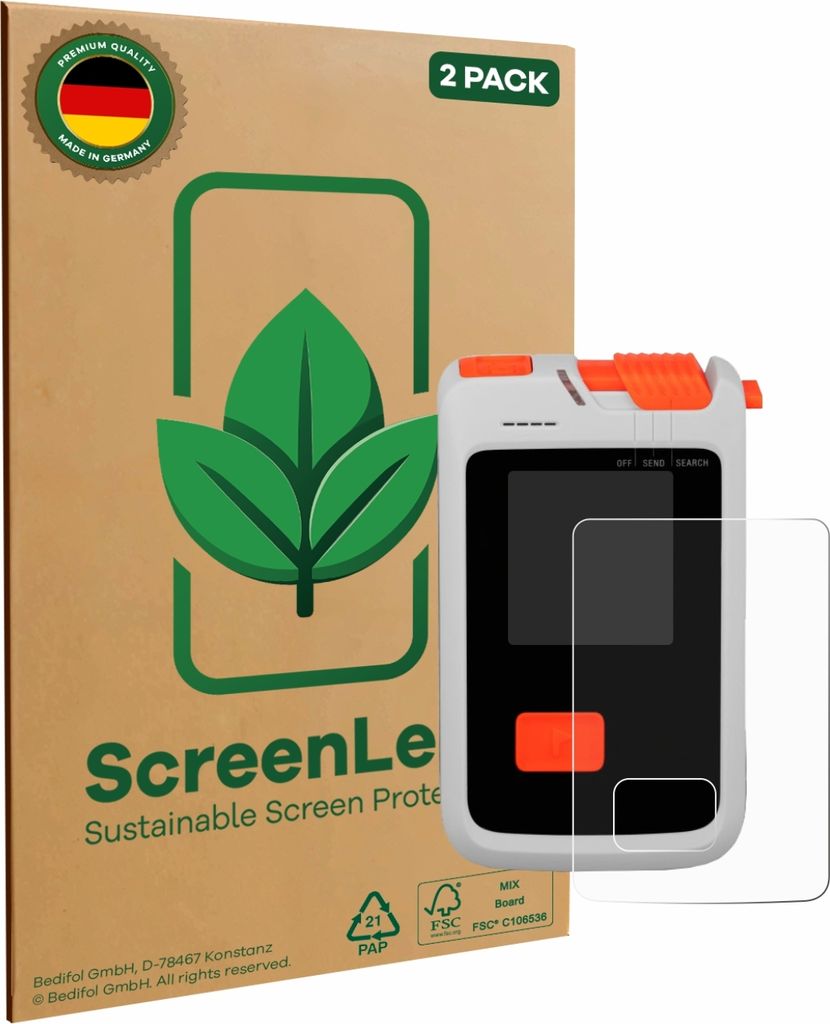 2x ScreenLeaf Schutzfolie für Mammut Barryvox Barryvox 2 nachhaltiger Displayschutz Display Schutz Folie Klar Transparent