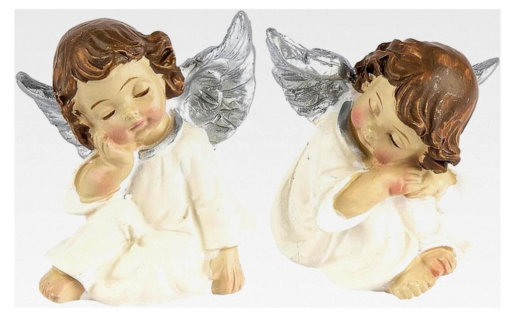 Kleine Deko-Figuren Engel | Weihnachtsfiguren ideal zum Basteln oder als Tischdeko für Weihnachten | 2 Engel-Figuren | jeweils ca. 4,5 x 3,5 x 3 cm