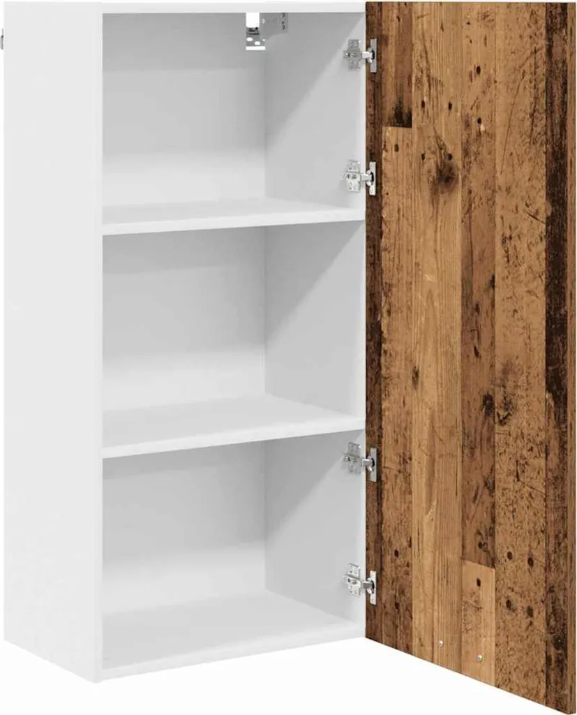 vidaXL Mobile a Parete 50x31x100 cm | Bianco e Legno | Top Qualità - 5