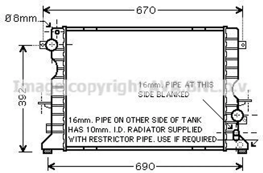Radiateur PRASCO AU2184 OE PCC000670 pour Land Rover Defender L316
