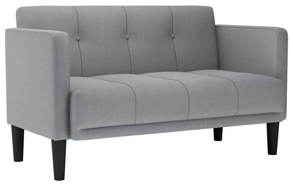 vidaXL Dvojmiestna pohovka svetlo sivá 111 cm látka Obrázok produktu 