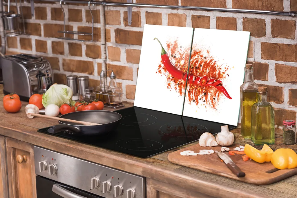 Tagliere In Vetro Temperato Tulup 40x52 Cm – Set Da 2 Con Stampe Papaveri – Antigraffio E Resistente Al Calore