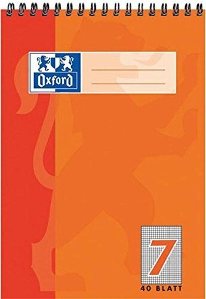 Oxford Schulblock DIN A5 mit Kopfspirale Lineatur 7 40 Blatt