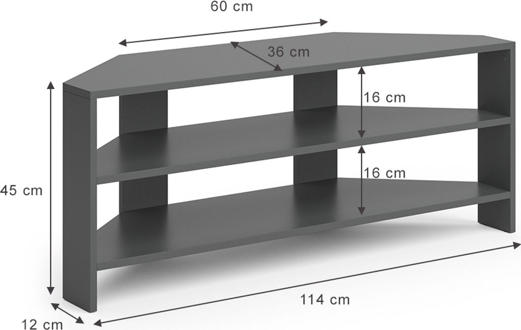 Lowboard Vicco  Antracyt 114 x 45 cm, Model 36754 Zdjęcie produktu 