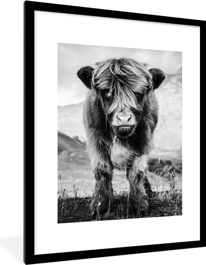 MuchoWow® Gerahmtes Poster Schottischer Highlander - Berg - Produktbild 