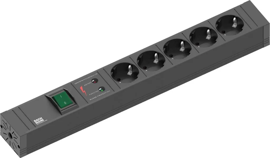 Multiprise BACHMANN CONNECT LINE 5 prises avec parasurtenseur 420.0022