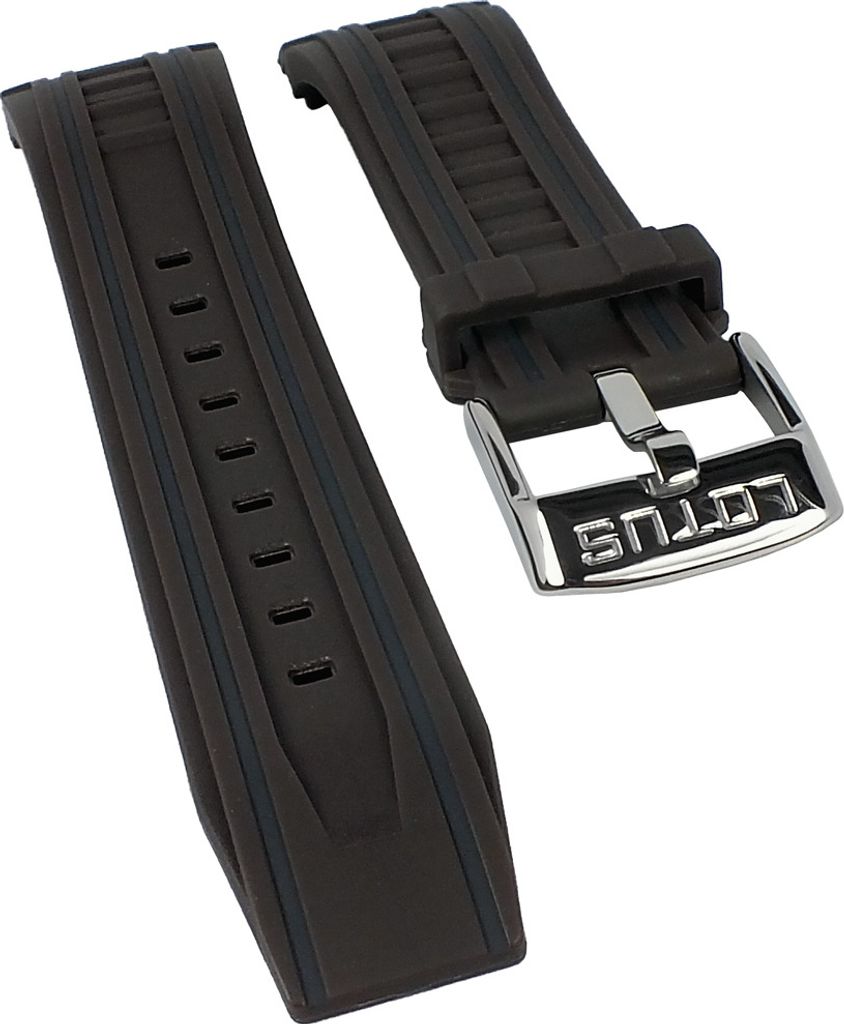 Lotus Uhrenarmband | Kautschuk braun/grau für Modell Produktbild 