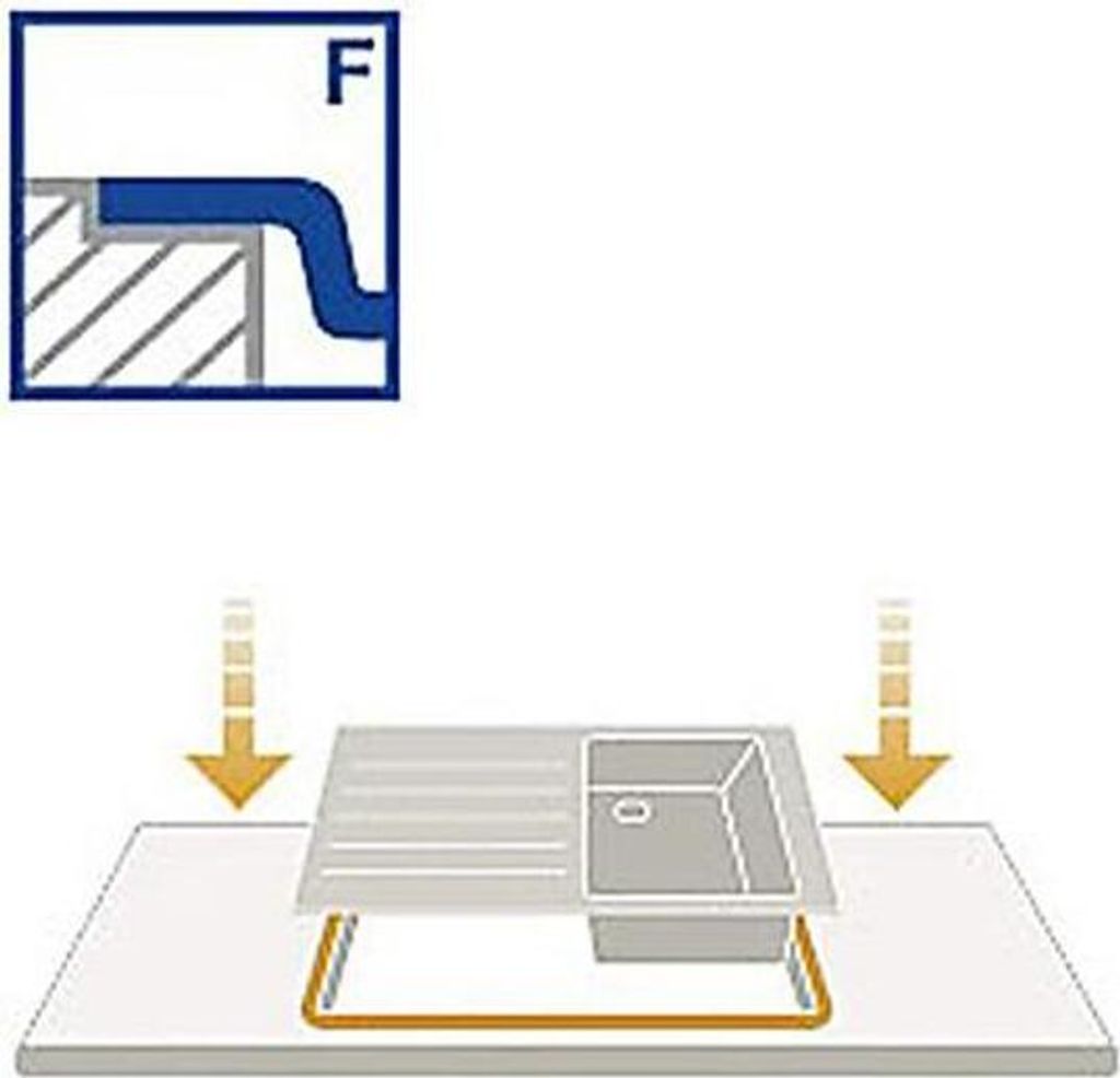 Caressi Black Line quadratisches Spülbecken für Produktbild 8